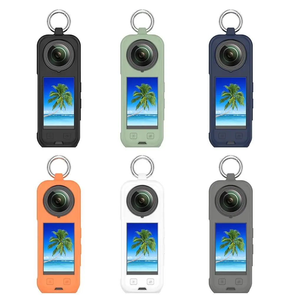 Silicone Protective Case For Insta360 X5 With Anti Lost Anti-scratch Protector Sleeve Cover Panoramic Camera Accessories