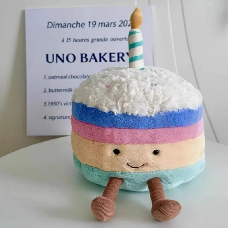 Muñeca de felpa de gato de gelatina para pastel de cumpleaños, marioneta de tela para pastel, linda tienda divertida, muñeca calmante, regalo de Festival de San Valentín