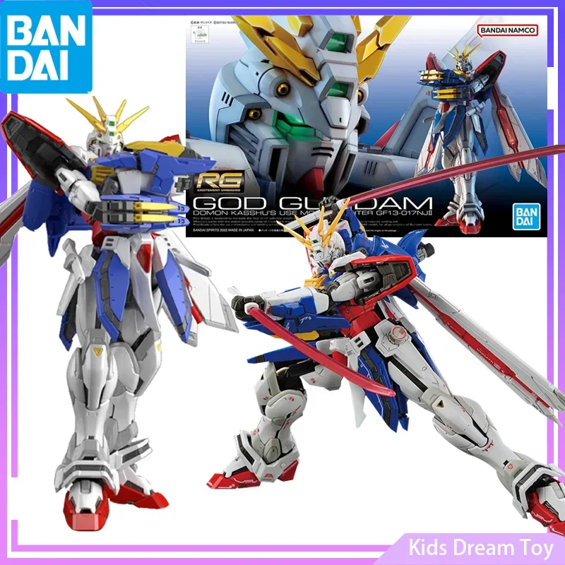 

Bandai In Stock Original RG 1/144 GOD Gundam GF13-017NJⅡ Anime Action Figures Toys Collectible Assembly Model Gifts For Kids