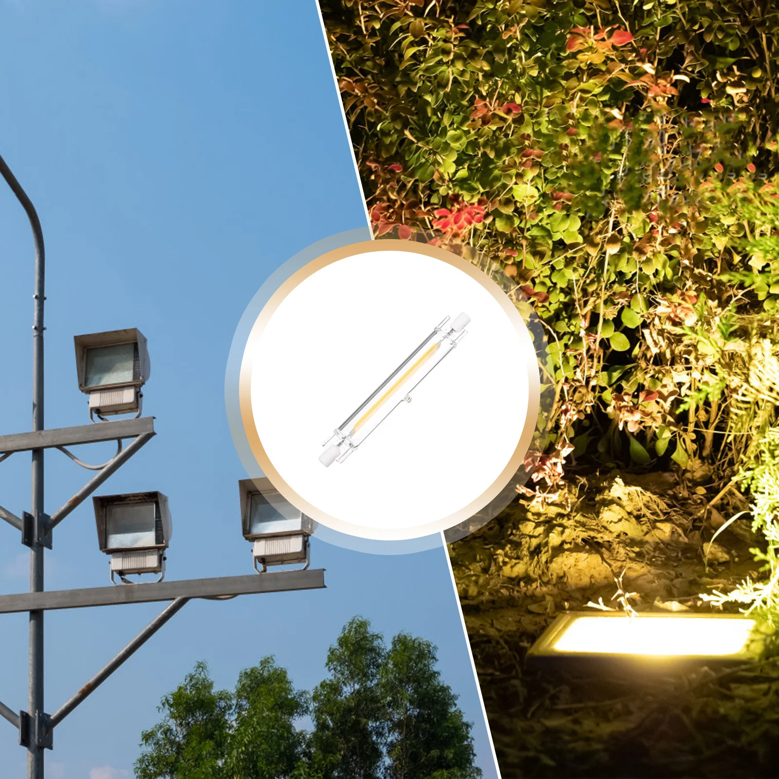 

1Pcs 118mm Double Ended LED Lamp Replacement Halogen Lamp Bright Stable No Uv No Ir for Home Replacing Halogen Bulb