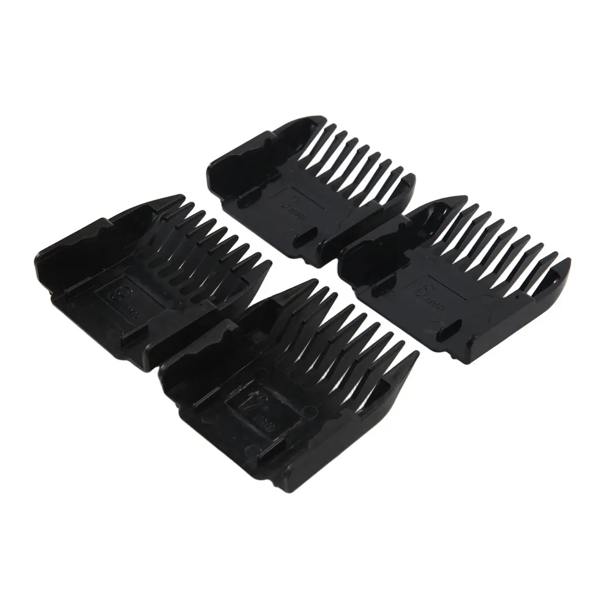AAAL Electric Clipper Accessories,4Pcs Cut Clipper Limit Comb Guide Attachment Size Barber Replacement(3mm,6mm,9mm,12mm)