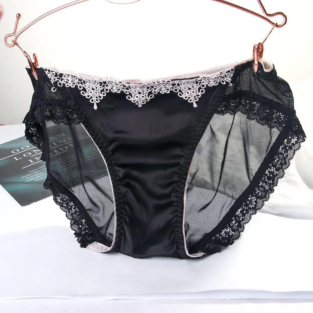 Verführerische, luxuriöse Netz-Satin-Unterwäsche für Damen mit Spitze – Detail 2