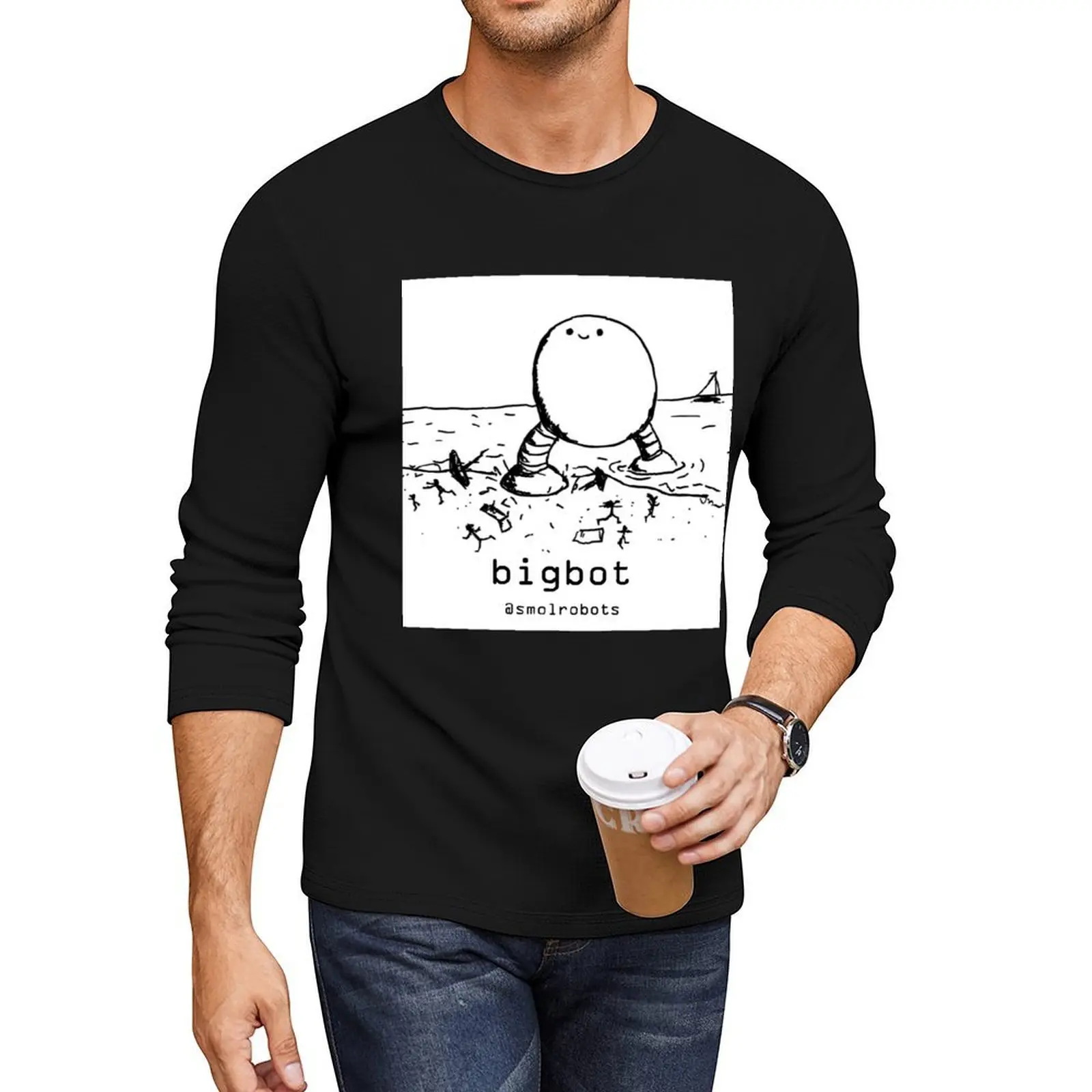 

Bigbot Long T-Shirt cute tops boys white t shirts man clothes oversized t shirts Men's t-shirts