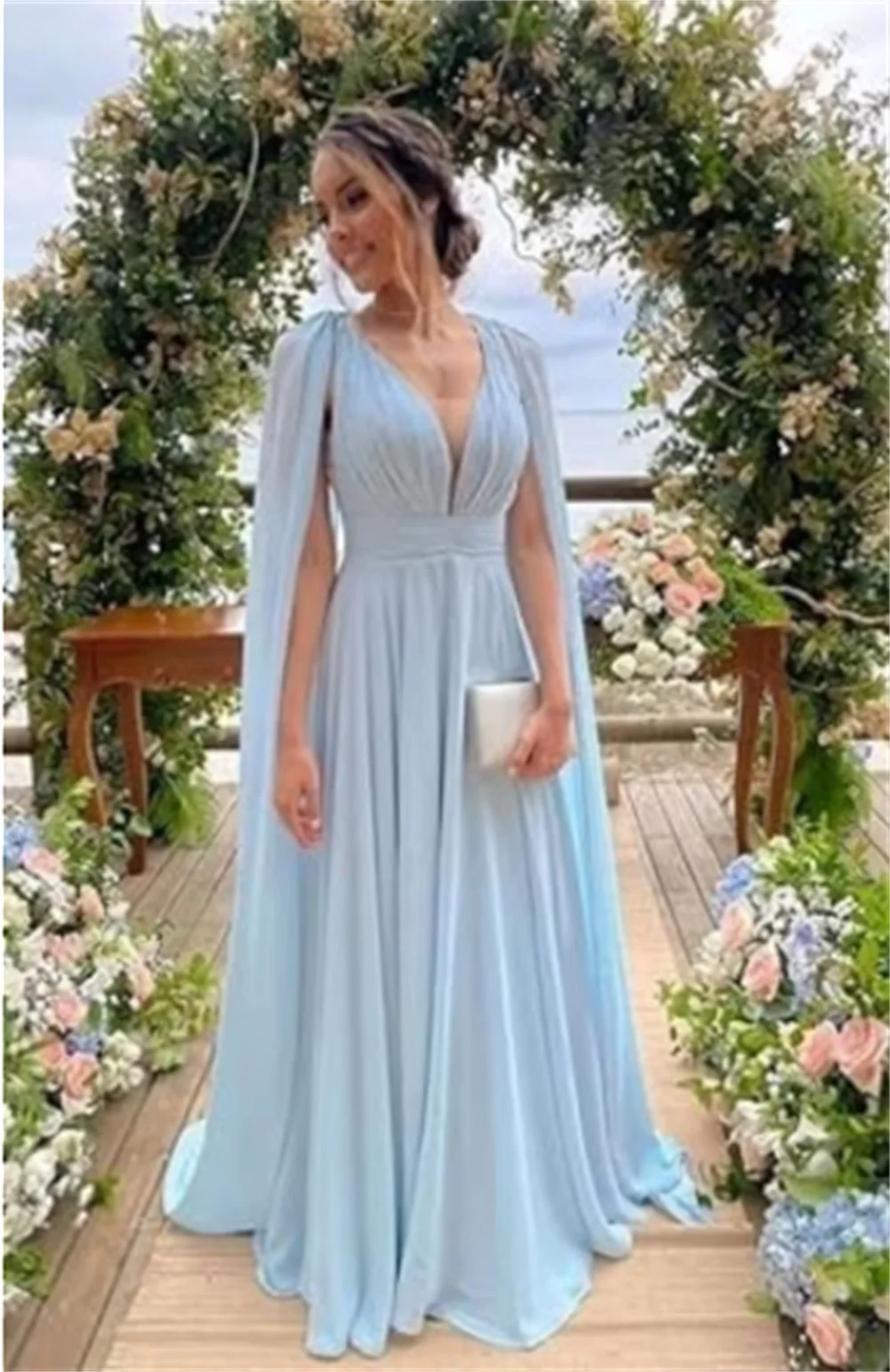 Women Long Bridesmaid Dresses For Wedding Chiffon Wedding Guest Dresses For Women A Line Formal Evening Mother Dress Party Gown