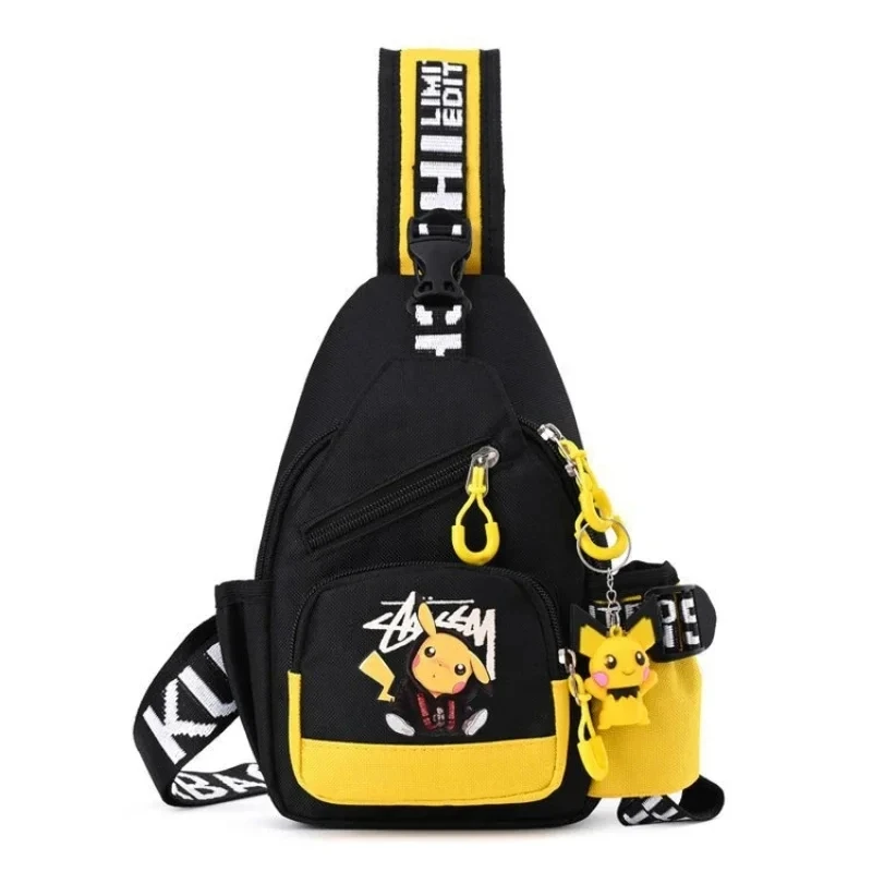 

Children's Shoulder Men's and Women's Chest Canvas Youth Sports Pikachu Crossbody Bag Handbag Chest Belt Waist Bag