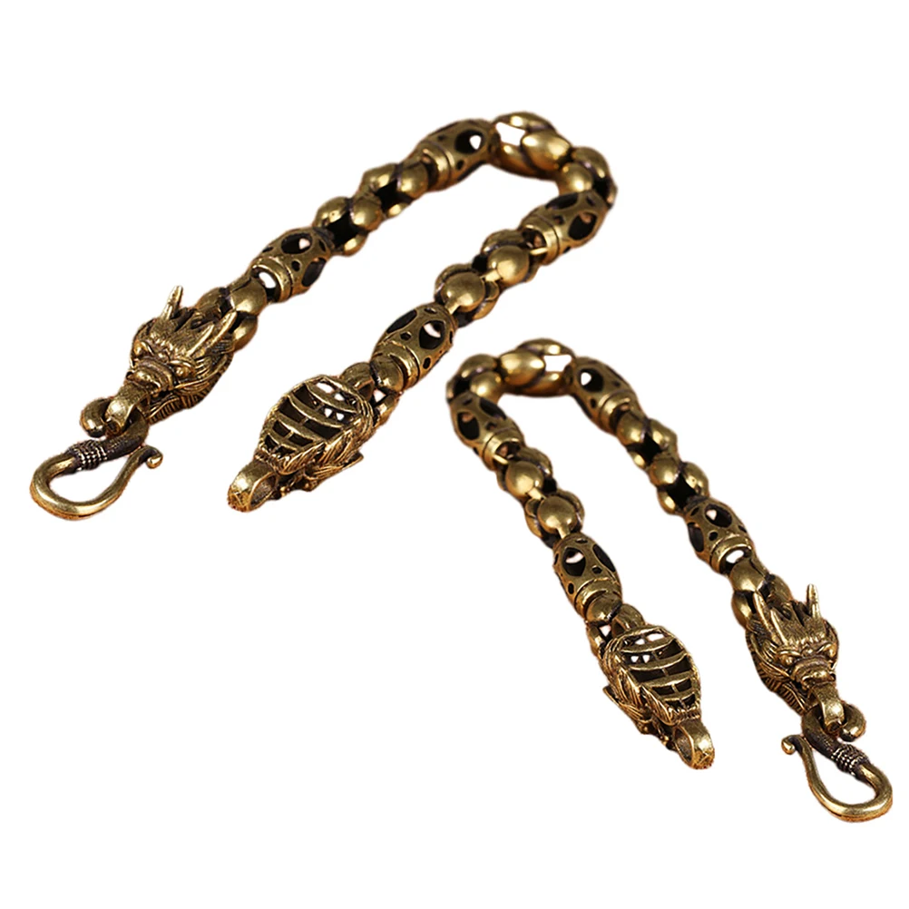 

2pcs Vintage Dragon Head Bracelet Chinese Zodiac Jewelry Brass Animal Charm Bangle Retro Design Bronze Men Women Gift