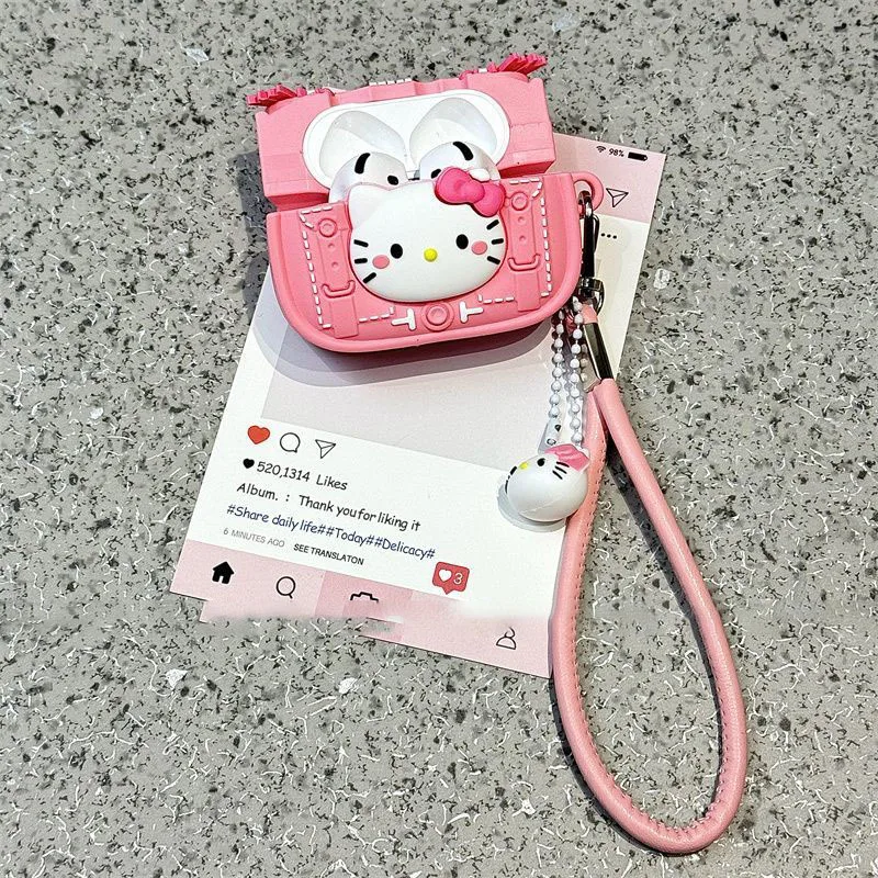 New Briefcase Hello Kittys Airpods Case Cartoon Airpods 1 2 3 4 Cute Anime Protectuve Covers Kawaii Toys for Girl Birthday Gifts