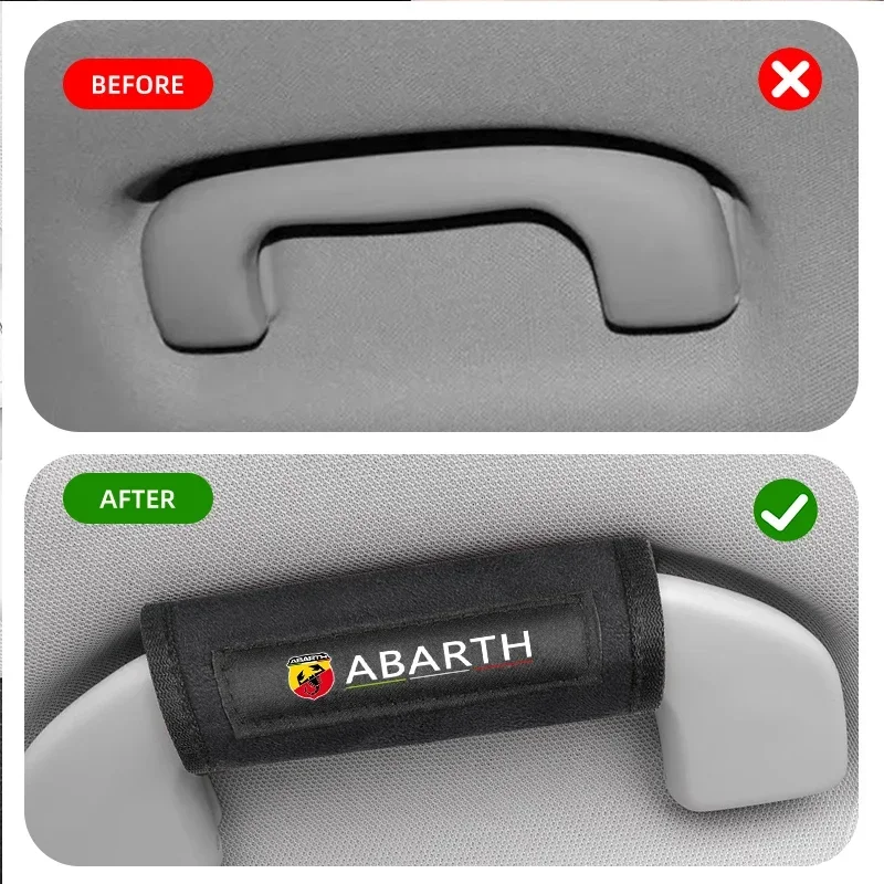 Car interior Car roof handle plush protective cover For Fiat Abarth 500 595 124 Spider Ducato Panda Tipo Bravo Accessories - view 4