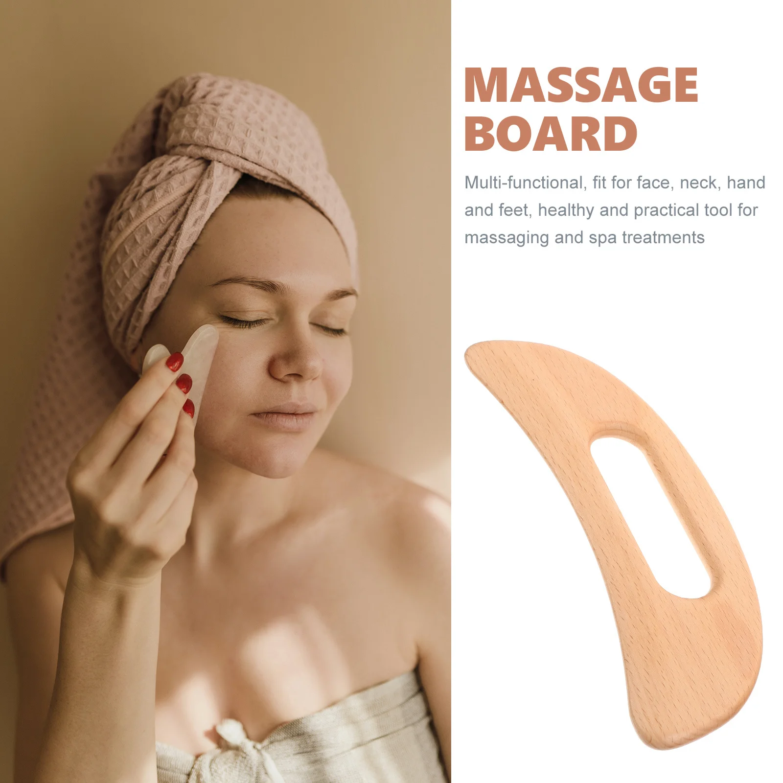 Maanvorm Gua Sha Board Houten Massageschraper Multifunctioneel Gezicht Hals Hand Voetverzorging Compact Herbruikbaar Slijtvast