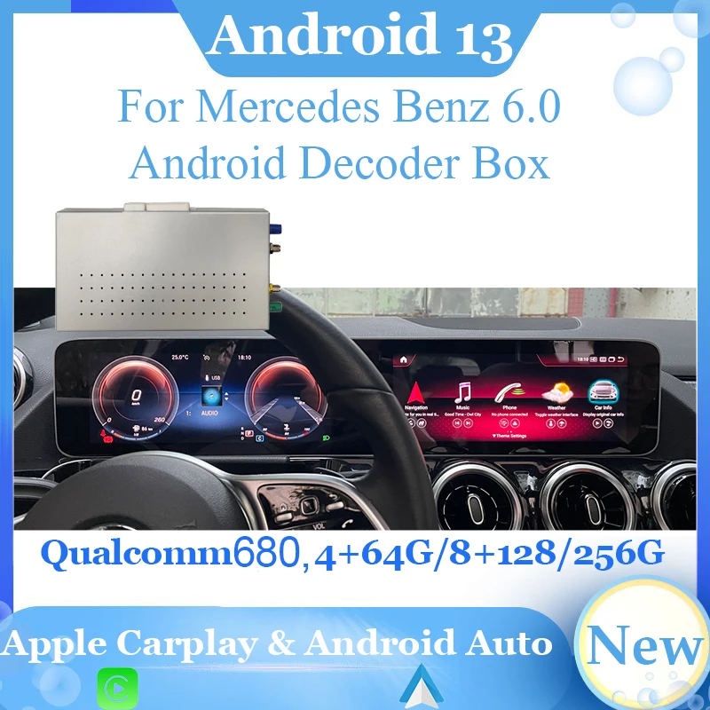 Decoder Box for Mercedes Benz A W177 GLA CLA GLC EQC NTG6.0 With Touch Wireless CarPlay Interface Android Auto Full Screen GPS