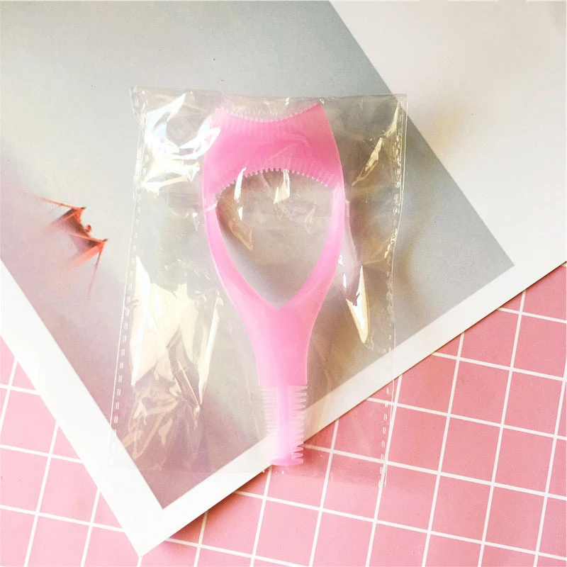 3 pezzi 3-in-1 pettine per ciglia applicatore mascara modello in silicone a forma di Y eyeliner assistente bigodino strumento di trucco multifunzionale
