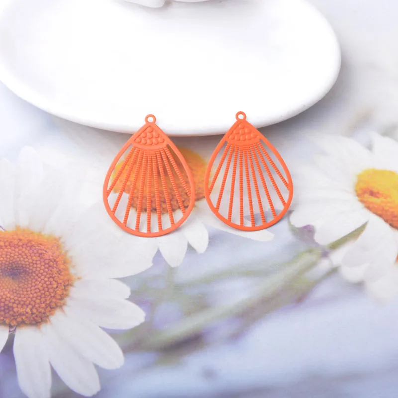 20 Stück AB5845 Messing-Filigran-Schmuckanhänger, Wassertropfen-Anhänger, DIY-Zubehör für Damenohrringe und Halsketten – Detail 7