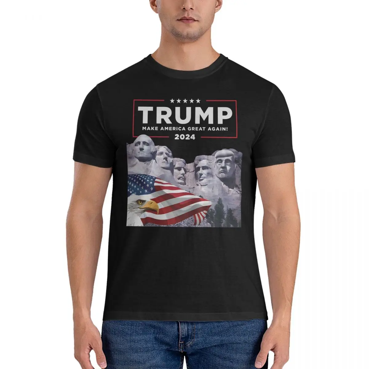 Mount Trumpmore 2024 T-Shirts Men Make America Great Again Awesome 100% Cotton Tees Crew Neck Short Sleeve T Shirts