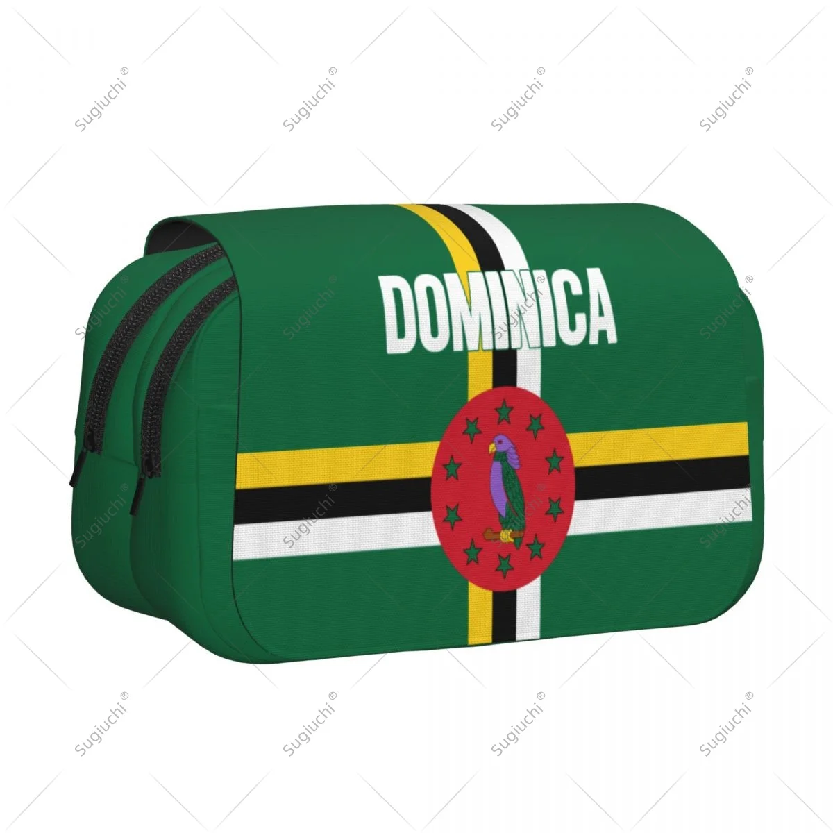 Pencil Case Scissors Bags 3D Dominica Flag Double-layer Oxford Cloth Stationery Storage Pen Box Case