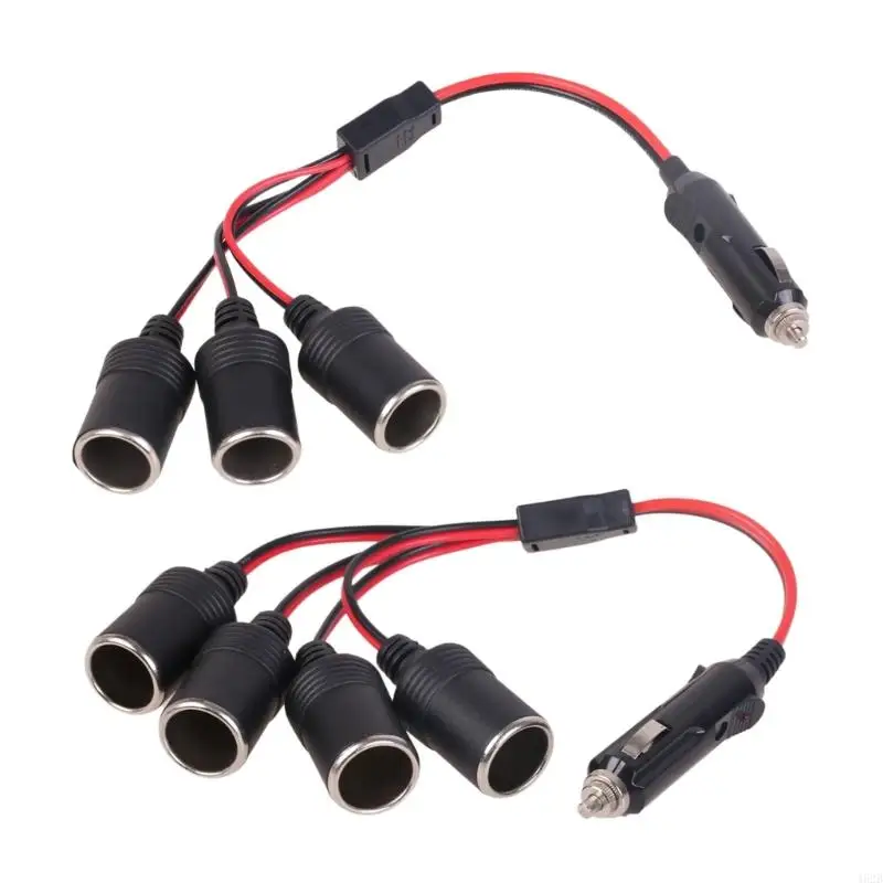 462B Car Cigarette Socket 12v-24v Waterproof for Marine Boats Car Motorbike Cigarette Power Cord (1 To 3/4)