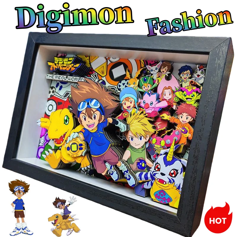 

Digimon decorative painting, cute and stylish cartoon, personalized creative kawaii anime 3D artwork ornament, birthday gift