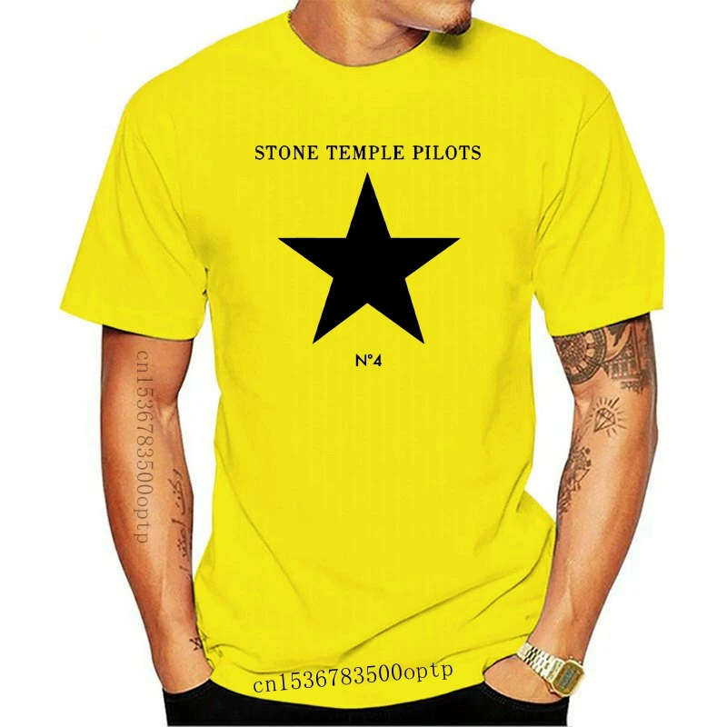 New 100% Cotton Letter Printed T-shirts Stone Temple Pilots No Men T Shirts Crew Neck Casual Black