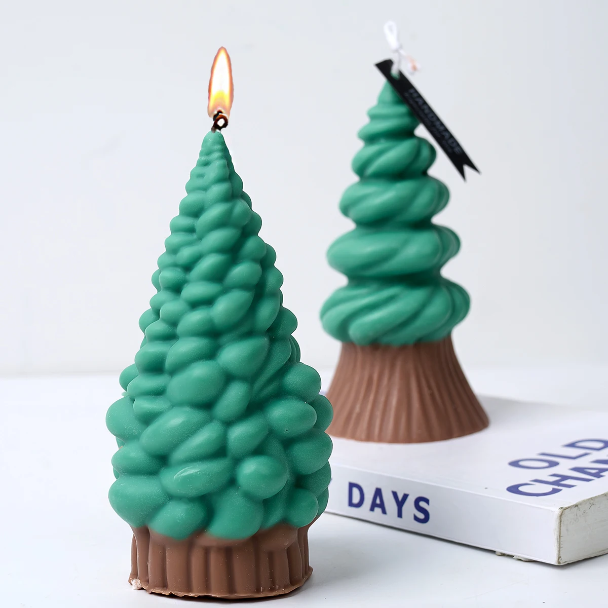 Moule à bougie en silicone enrichi à bulles, artisanat d'arbre de Noël fait à la main, plâtre de Regina parfumé, moules en résine, ornements de Noël 3D, nouveau