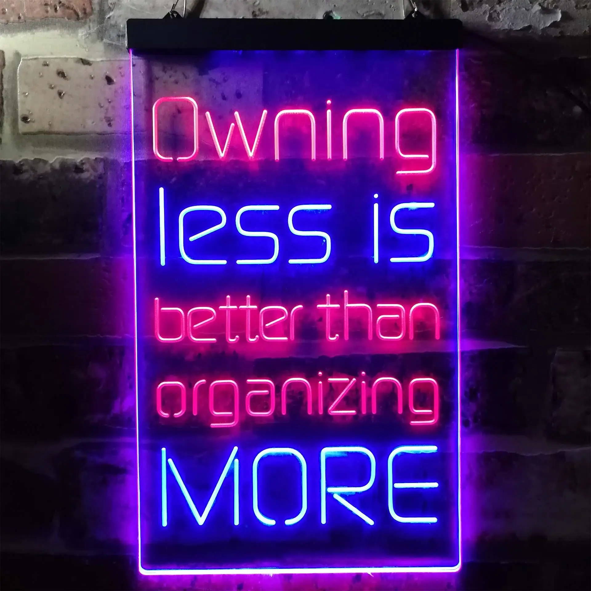 Less is More Daily Quotes Dual Color Led Neon Sign st6-i3771