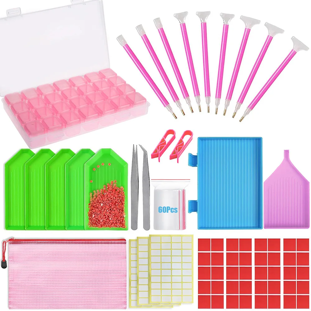 

5D DIY Diamond Painting Kit with Diamond Embroidery Box Multiple Sized Drawing Pens Tool And Accessory Set kit Accessories