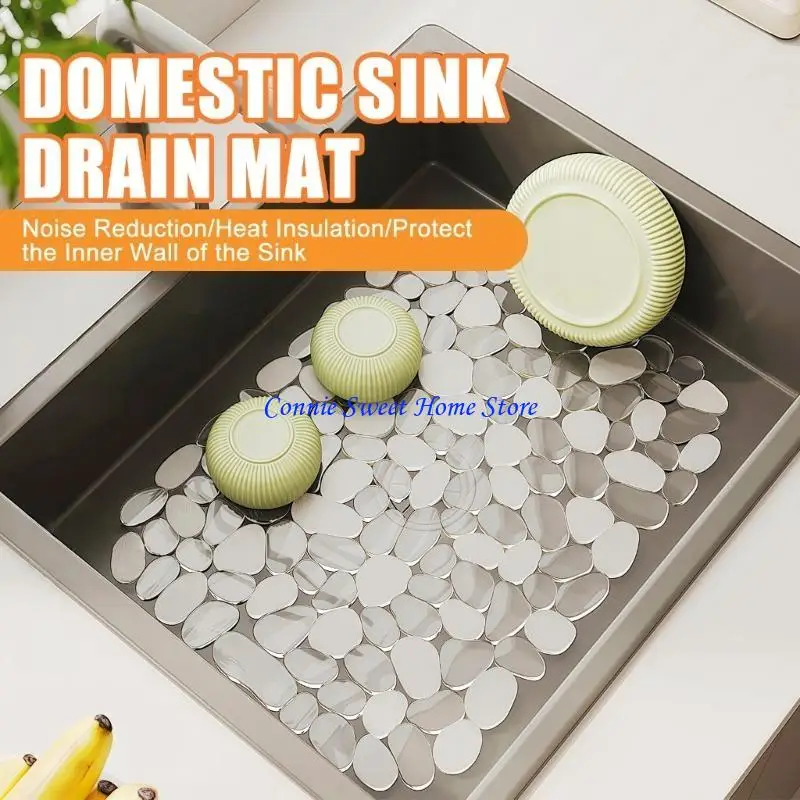 

LXAF 2Pcs Silicone Sink Mat Not Slip Drainages Pad Adjustable Kitchen Sink Protector with Hollows Designs for Dishes Vegetables
