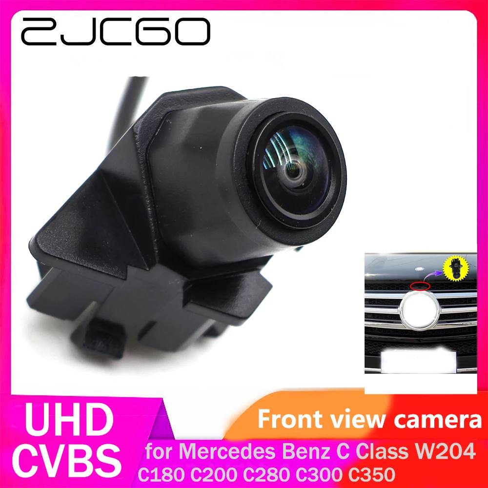 

ZJCGO CVBS RCA 170° Car LOGO Parking Front View Camera for Mercedes Benz C Class W204 C180 C200 C280 C300 C350 2008~2014