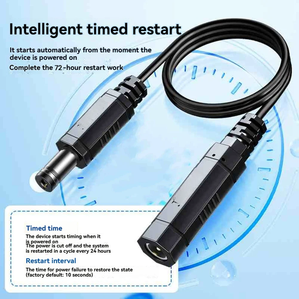 Router WiFi Reset Rebooter 72 Hours Automatic Restart Cable DC5.5x2.1mm Port for WiFi Bridge/Router/Repeater Rebooter