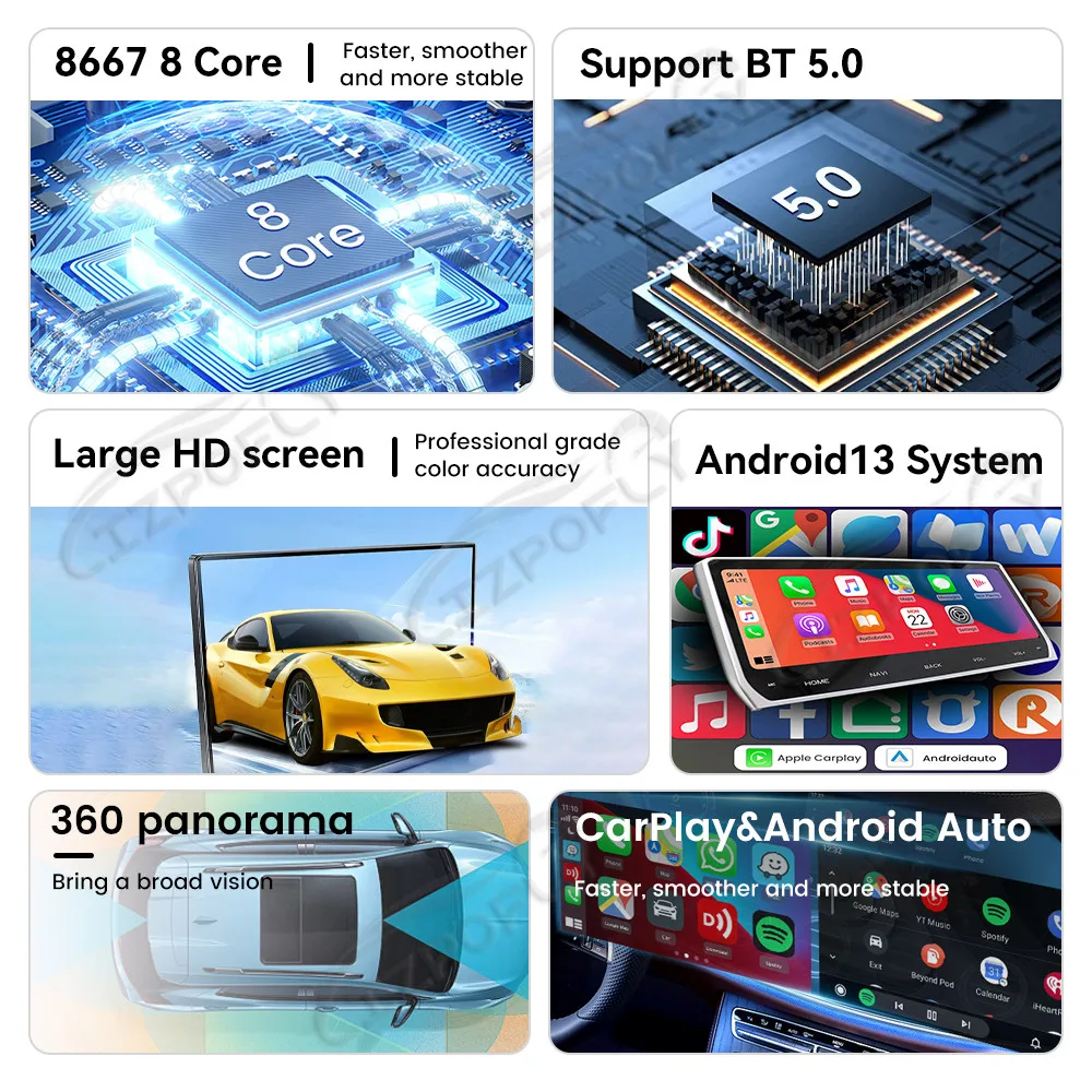 Carplay مع لمرسيدس GLA 2014-2019 المزدوج 12.3 بوصة شاشة السيارة راديو نظام تحديد المواقع والملاحة الوسائط المتعددة رئيس وحدة ترقية عدة