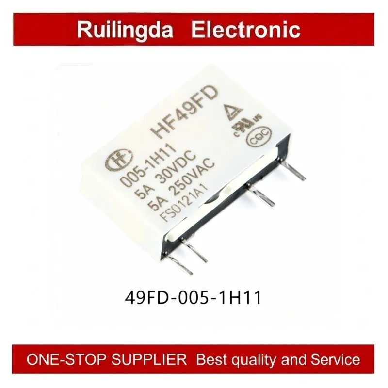 HF49FD Series 1 Channel 5A Relay 4-Pin Normally Open Configuration for Electronic Projects