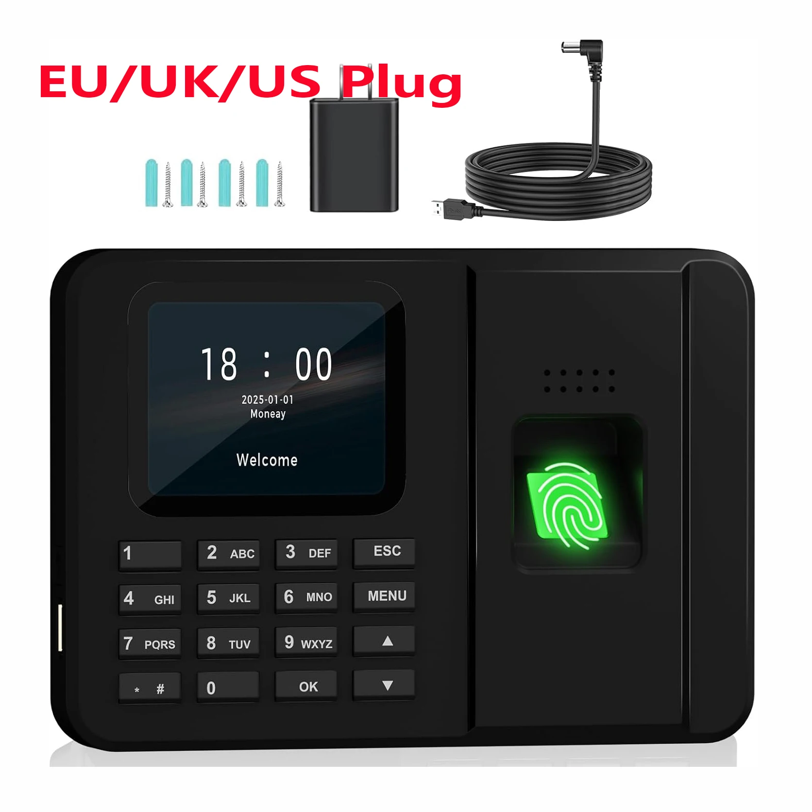 

Биометрическая машина для посещаемости по отпечаткам пальцев, клавиатура для сотрудников, электрические часы-рекордер для малого бизнеса и офиса