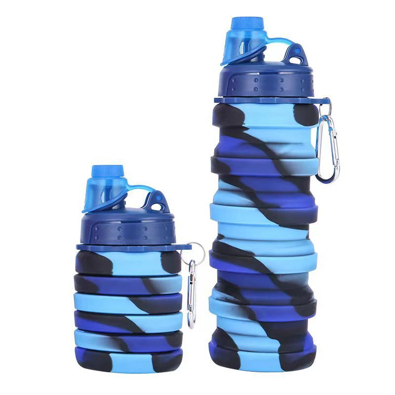 AliExpress Popnova 500ml Silicone Water Bottle Retractable Folding Drinking Cup with Carabiner Sport Cycling Water Bottle Portable Outdoor Bottle