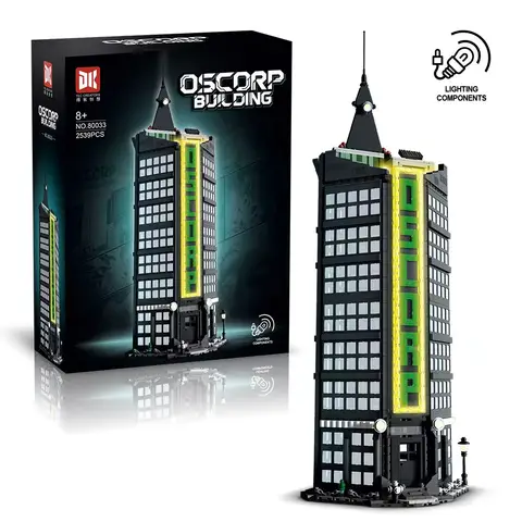 Movie Oscorp Tower Model Technical Bricks City House Game Architecture Sets Castle Building Blocks Modular Technology Toys Gift