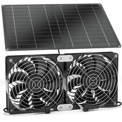 Solar exhaust fan, pet electric ventilation fan, solar panel suitable for cooling chicken coops and greenhouses