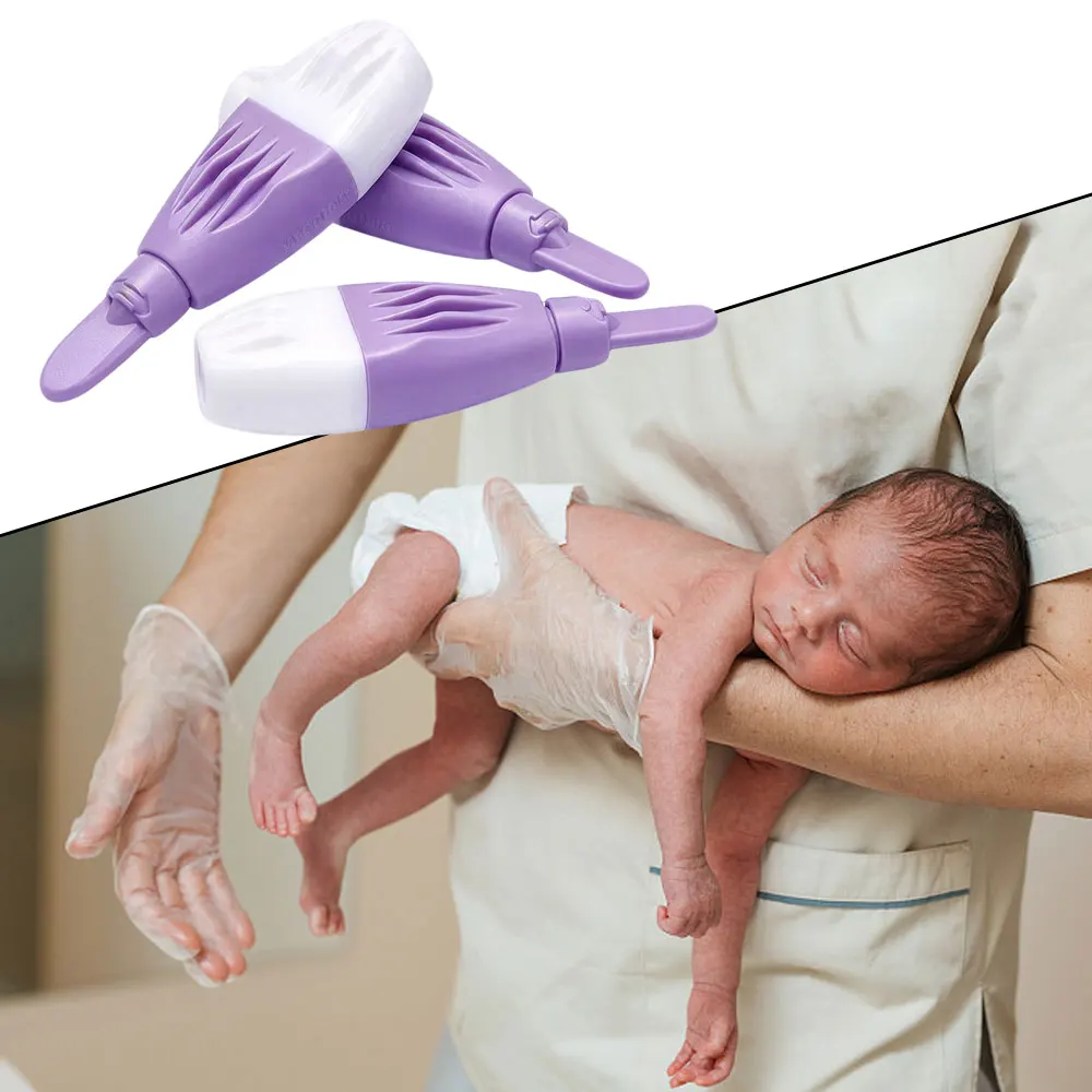 50Pcs 30G Neonatal Heel Blood Collector Device Sterile Finger Blood Collection Lancets for Daily Blood Sugar Self Monitoring
