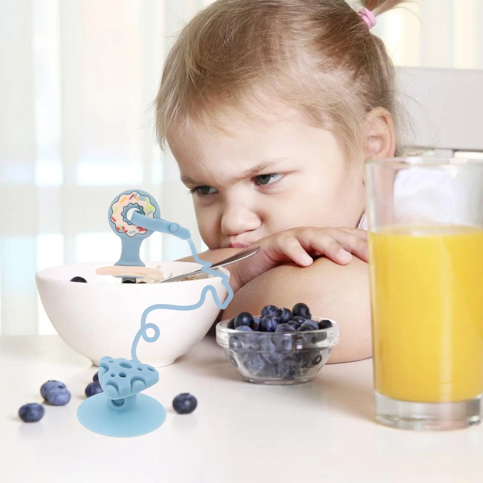 

1Set Baby Tableware Utensils Set Stainless Steel Fork Spoon Silicone Toddler Feeding Cutlery Set Anti-Drop Chain Infant Feeding