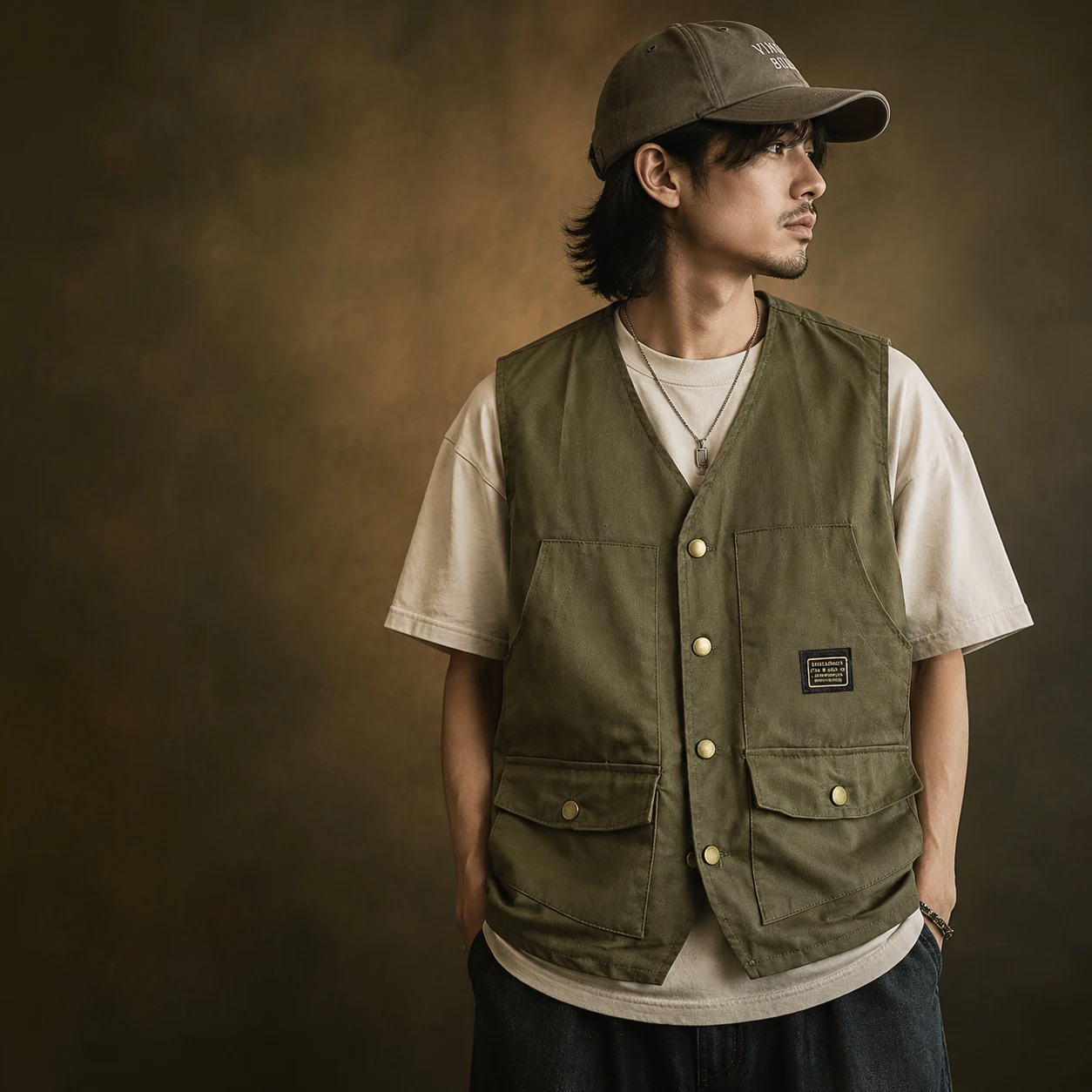 Men's Casual Cargo Vest Sleeveless Waistcoat Multi Pockets Button Up Outdoor Fishing Vest Spring Summer Layer Tank Jacket For Ph