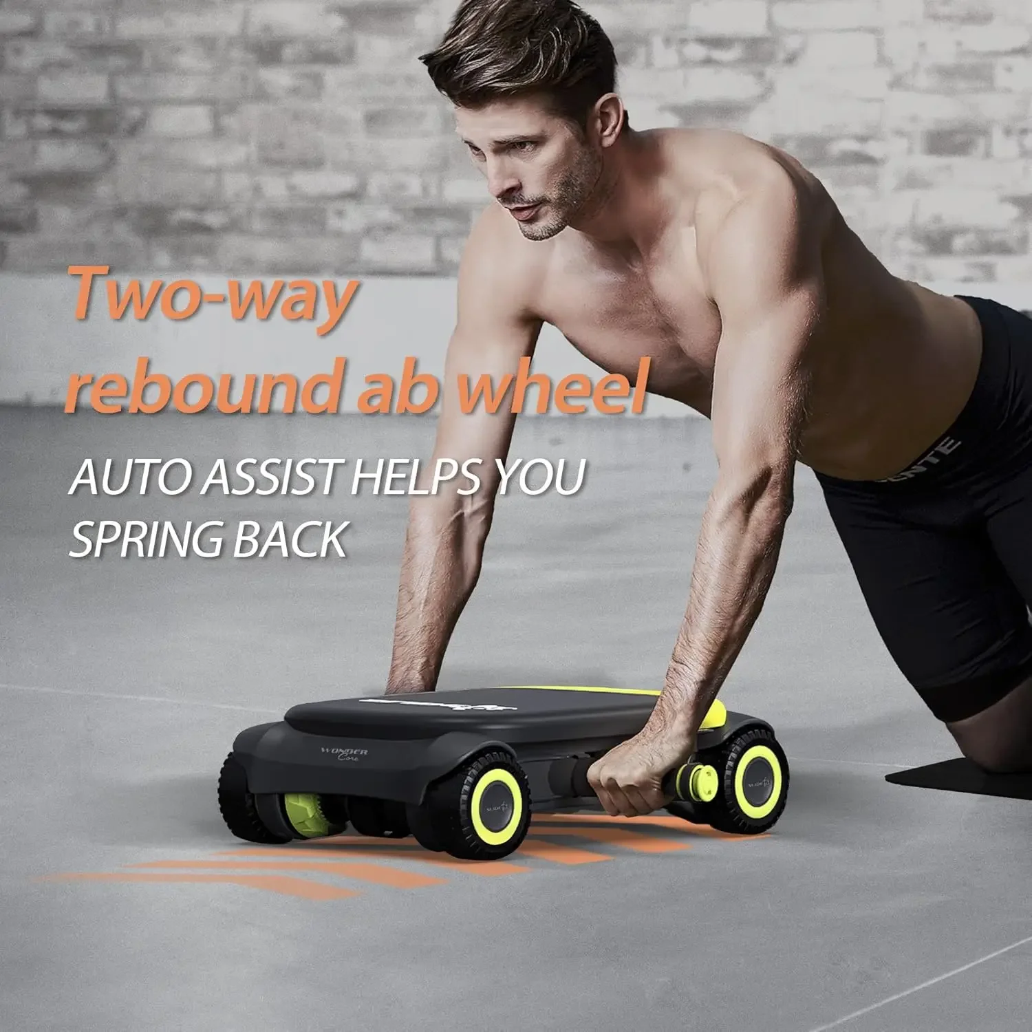 CORE Slide Fit, Ab Roller Board with 4 Wheels, Automatic Rebound Abdominal Wheel for Core Workout, Ab Exercise Equipment,