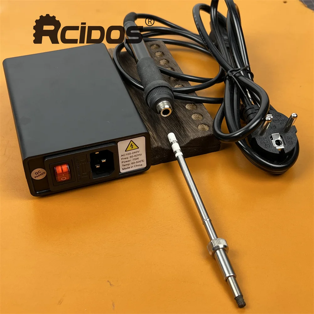 SMW01 RCIDOS Electric Soldering Iron,T12 Digital Accurate Temperature Control Leather Creaser,110-240V,Tips are Right Hand Use