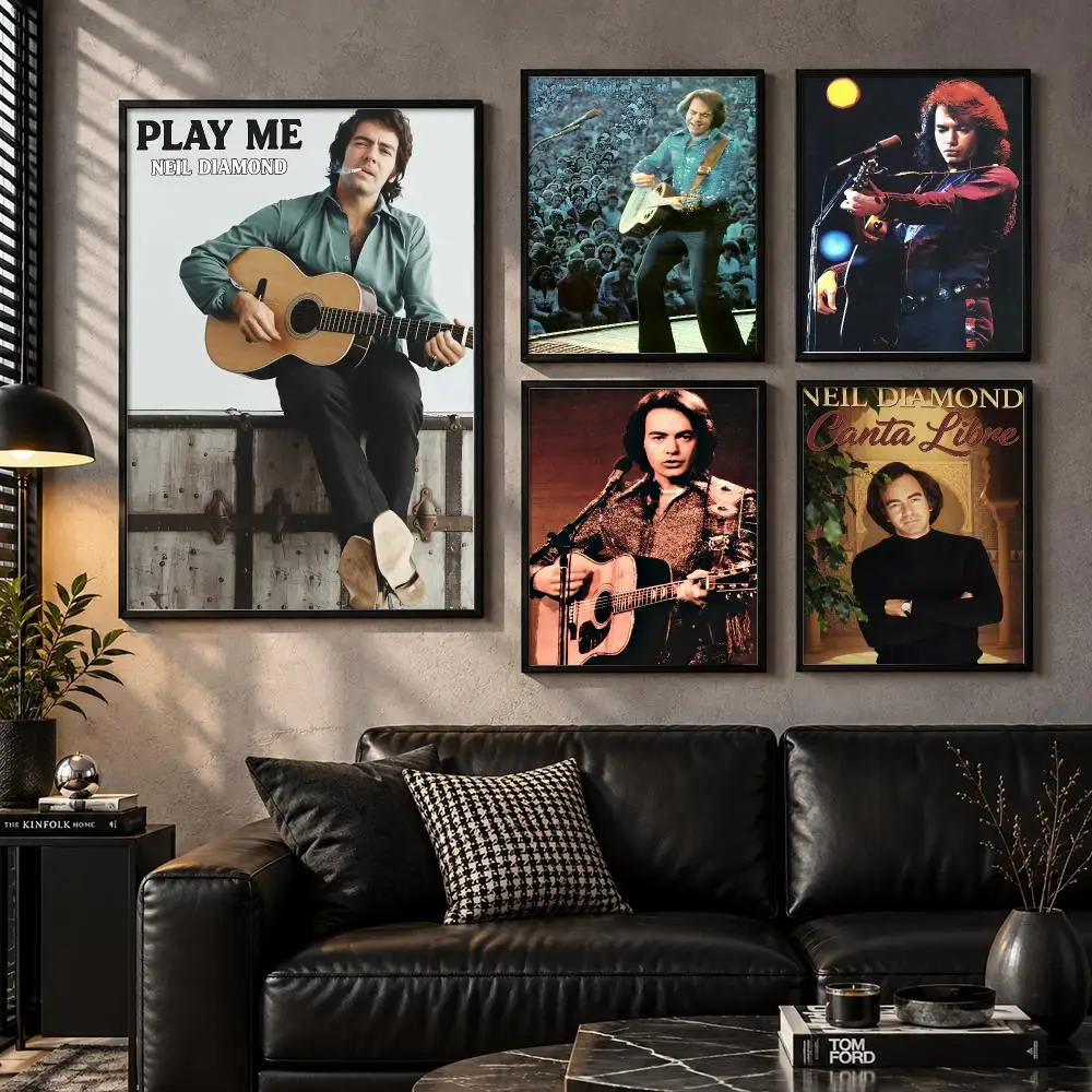 Neil D-Diamond Poster Modern Wall Art Sticker For Living Room Bedroom Bar Home Decor Mural Painting Decoration
