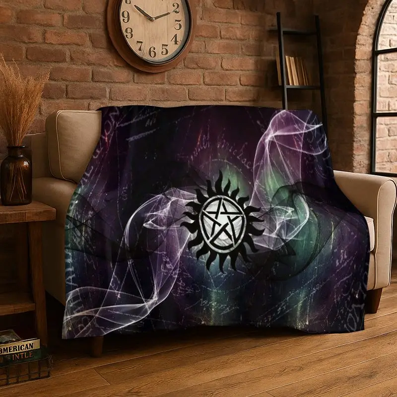 3D SPN Supernatural Dean Sam TV Flannel Blanket Soft Warm Throw Blanket for Bedroom Living Room Bed Travel office Picnic Kid