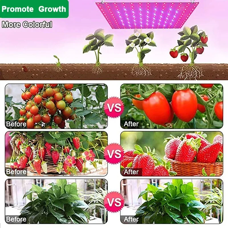 Imagem -05 - Full Spectrum Led Grow Lights para Planta de Interior Lâmpada Hidropônica Phyto Bulb Estufa Semente de Flores Veg Grow Tent Panel 1000w 2000w