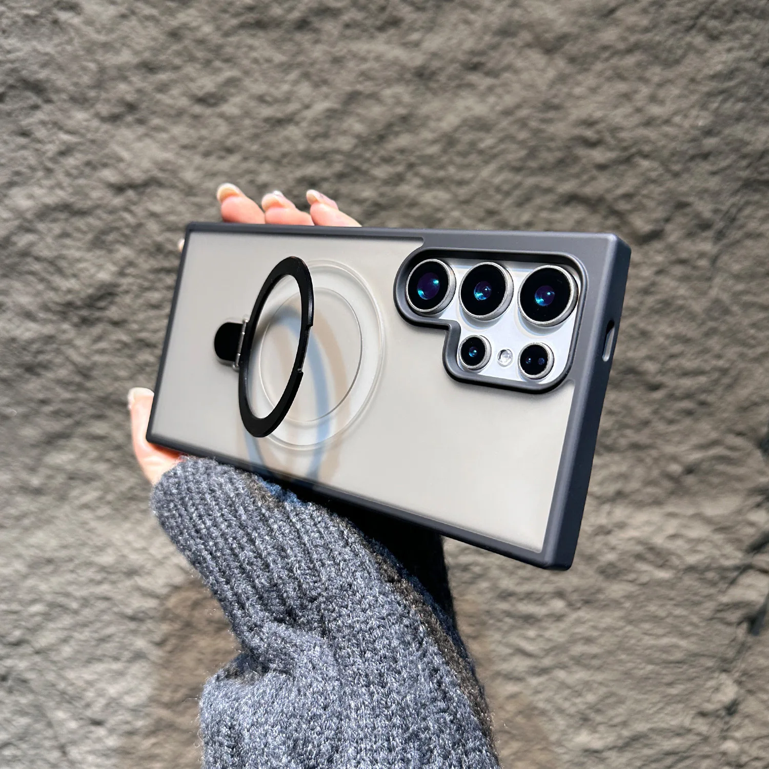 

Магнитный противоударный матовый чехол-подставка для Samsung Galaxy S26, S26 Plus, S26 Ultra, не желтеющий, военного класса