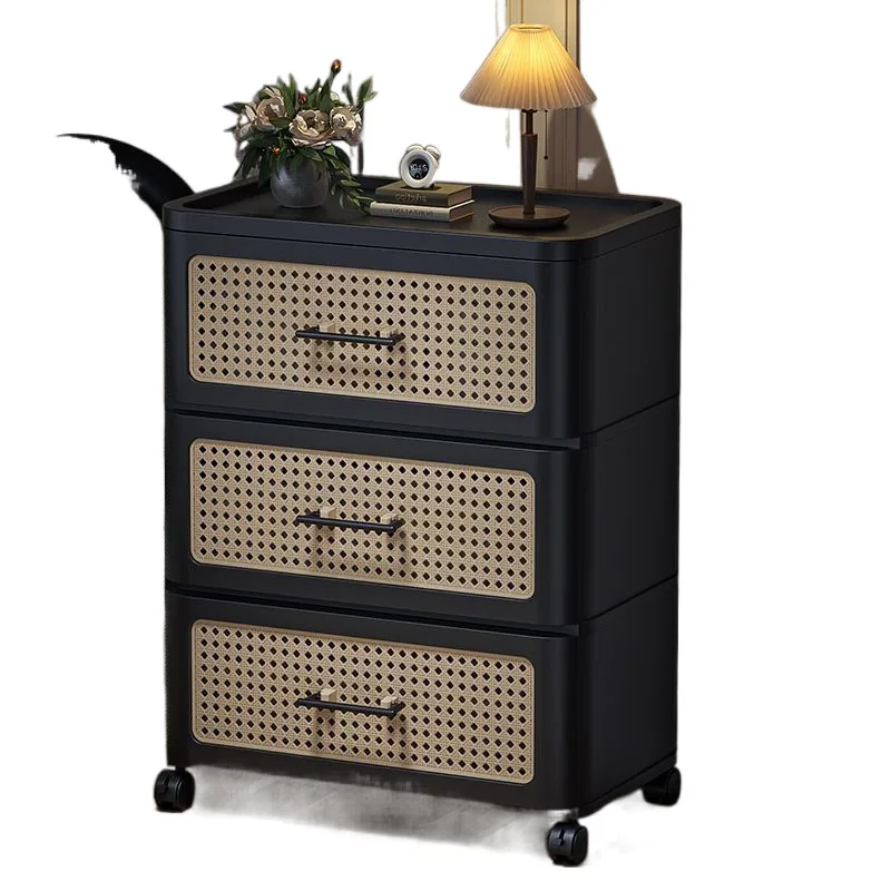 

Drawer type storage cabinet Free installation Living room Snack cabinet Bedroom floor type bedside table with wheels Removable