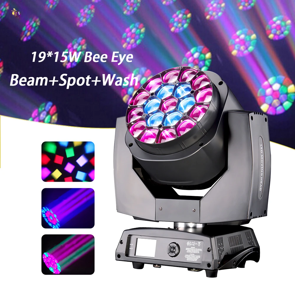 

MGOLighting Good Sale Cheap K10 19*15W RGBW Bee Eye Zoom Wash Moving Head Light For Events Stage Lighting Equipment