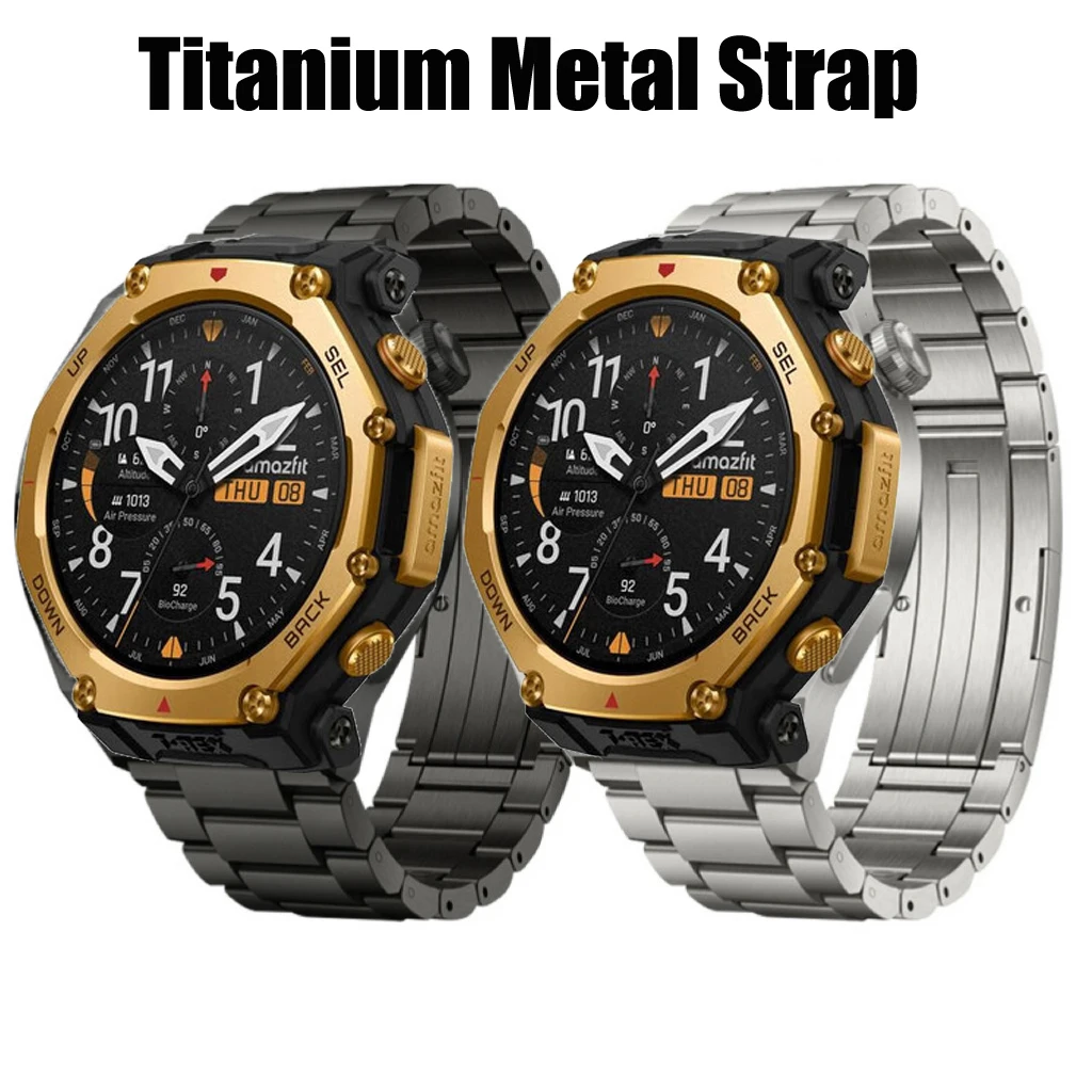Titanium Metal Strap for Amazfit T-Rex 3 Pro Luxury Business Bracelet Wristband Link Bracelet for Huawei Watch GT 6 5 20/22mm