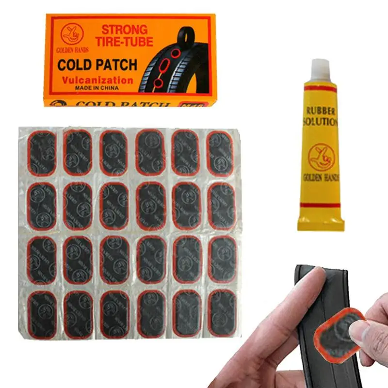 Bike Tire Patch Kit Bike Tire Repair Kit Bicycle Repair Tool With 24/48 Pcs Vulcanizing Patches For Bicycle Motorcycle