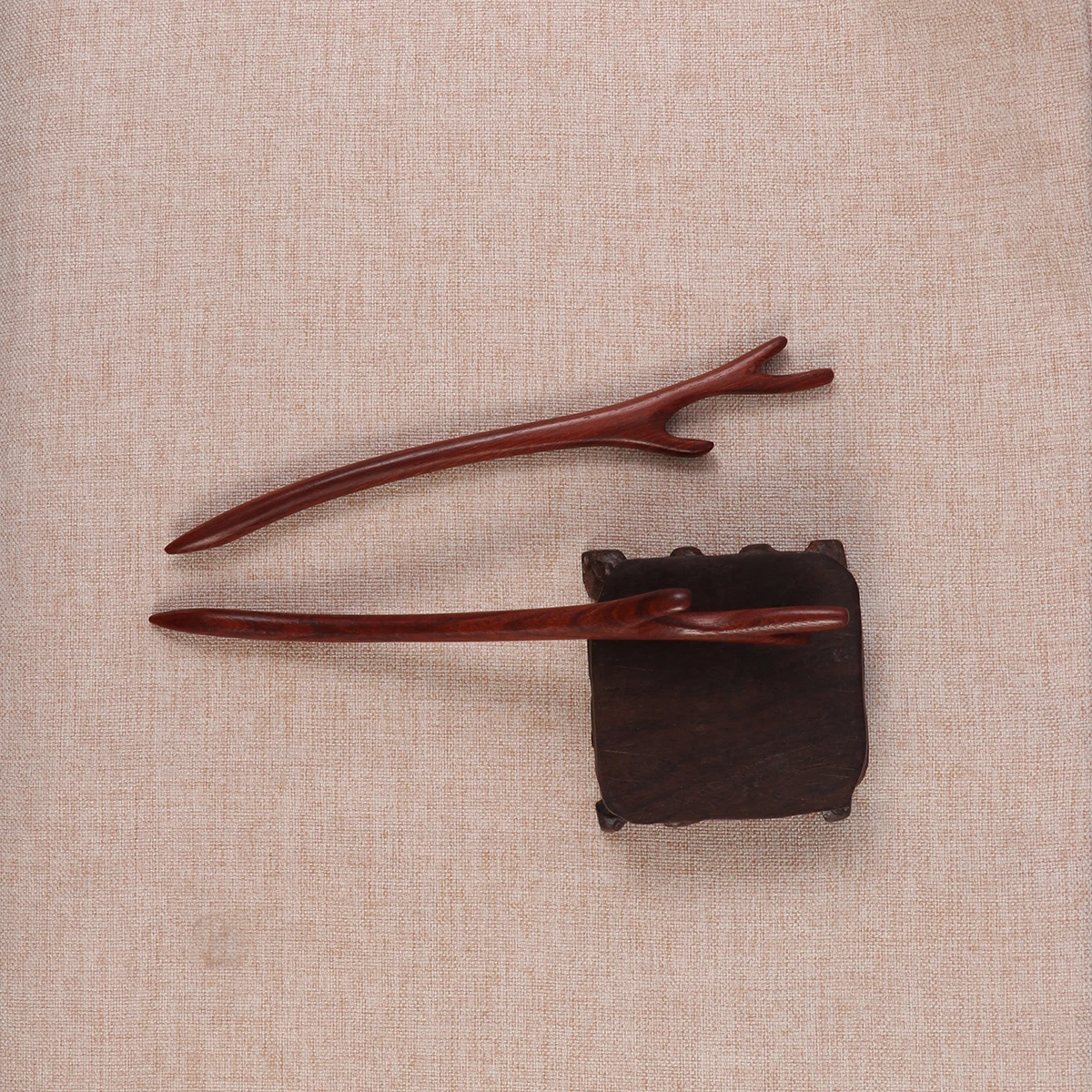 

2 Pcs Chinese Style Sandalwood Hairpin Accessories for Women Wooden Clasp