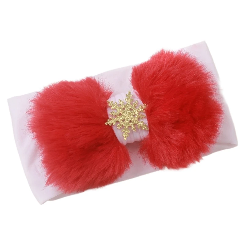 Fascia per capelli per bambini confortevole fascia per capelli per bambini copricapo con fiocco di neve di natale per la fotografia e l\'uso