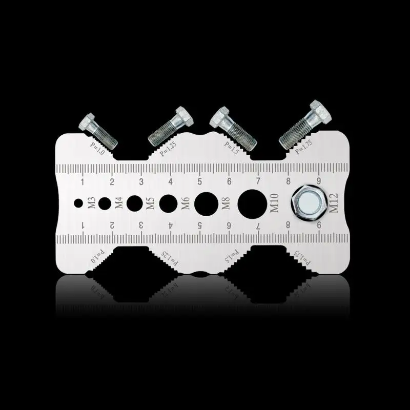 Thread Checker Screw Measurement Ruler Stainless Steel Caliper Metric Gauge Tool For Measuring Screw Pitch Bit Bolt Nut Screw