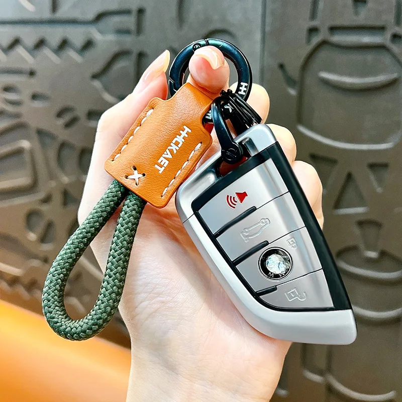 Genuine Leather Metel Auto Keychain 5 Colors Women Men Black Buckle Car Key Ring Chain Holder Jewelry Gift  New